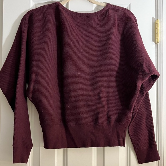 Express Burgundy Knit Cutout Sweater - Picture 2 of 4